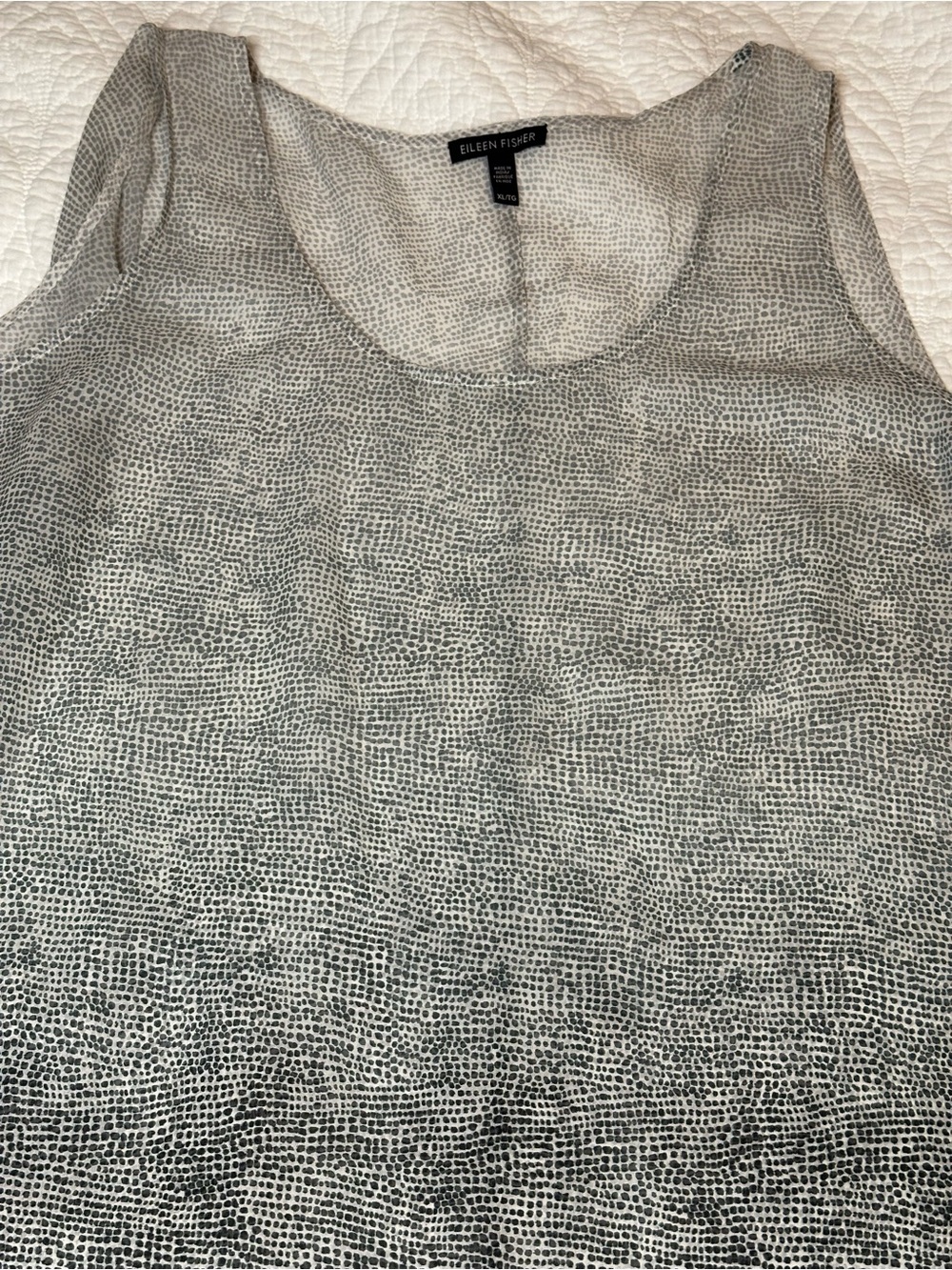 Eileen Fisher Asymmetric Hem Sheer Silk Tank Top XL - Picture 6 of 7
